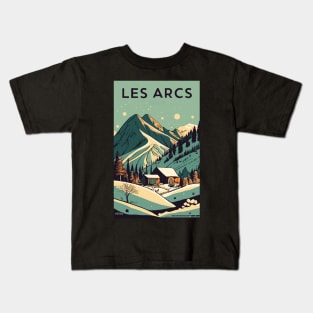 A Vintage Travel Art of Les Arcs - France Kids T-Shirt